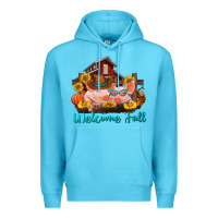 Ocean Blue Welcome fall pigs Premium Hoodie - RanaPortraitStore
