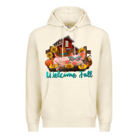 Sandshell Welcome fall pigs Premium Hoodie - RanaPortraitStore