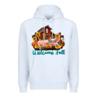 White Welcome fall pigs Premium Hoodie - RanaPortraitStore