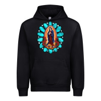 Black Gemstone Lady Of Guadalupe Urban Hoodie - RanaPortraitStore