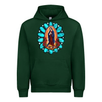 Forest Green Gemstone Lady Of Guadalupe Urban Hoodie - RanaPortraitStore