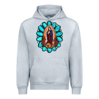 Heather Grey Gemstone Lady Of Guadalupe Urban Hoodie - RanaPortraitStore