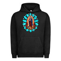 Pigment Black Gemstone Lady Of Guadalupe Urban Hoodie - RanaPortraitStore