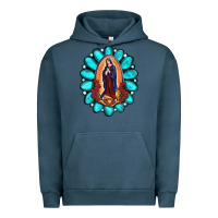 Pigment Midnight Navy Gemstone Lady Of Guadalupe Urban Hoodie - RanaPortraitStore