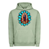 Pigment Oil Green Gemstone Lady Of Guadalupe Urban Hoodie - RanaPortraitStore