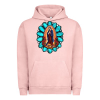 Pigment Salmon Gemstone Lady Of Guadalupe Urban Hoodie - RanaPortraitStore