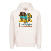 Pale Pink jesus it s not religion it s a relationship Premium Hoodie - texasbilliewilder