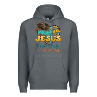 Rock jesus it s not religion it s a relationship Premium Hoodie - texasbilliewilder