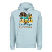 Blue Mist jesus it s not religion it s a relationship Premium Hoodie - texasbilliewilder