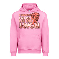 Fuchsia Pink i fought for my life and i won uterine cancer peac Urban Hoodie - texasbilliewilder