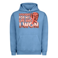 Pigment Pebble Blue i fought for my life and i won uterine cancer peac Urban Hoodie - texasbilliewilder