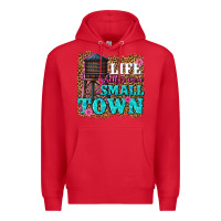 Red life is better in a small town Premium Hoodie - texasbilliewilder