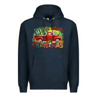 Navy merry christmas truck Premium Hoodie - Zillion Design Studio