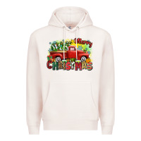 Pale Pink merry christmas truck Premium Hoodie - Zillion Design Studio