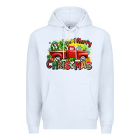 White merry christmas truck Premium Hoodie - Zillion Design Studio