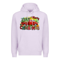 Lilac merry christmas truck Premium Hoodie - Zillion Design Studio