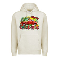 Oatmeal Heather merry christmas truck Premium Hoodie - Zillion Design Studio