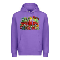 Purple merry christmas truck Premium Hoodie - Zillion Design Studio