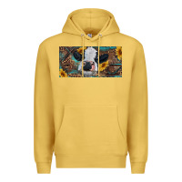 Antique Gold Baby cow with sunflower and leopard Premium Hoodie - RanaPortraitStore