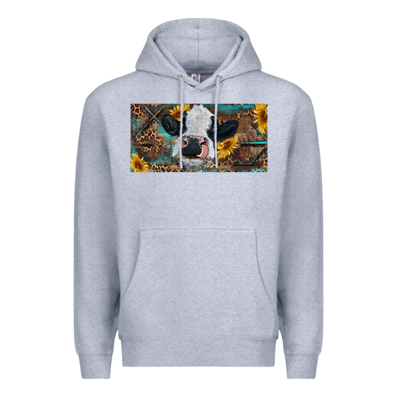 Baby Cow With Sunflower And Leopard Premium Hoodie by RanaPortraitStore | Teevron