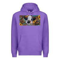 Purple Baby cow with sunflower and leopard Premium Hoodie - RanaPortraitStore