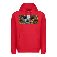 Red Baby cow with sunflower and leopard Premium Hoodie - RanaPortraitStore