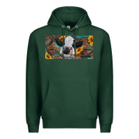 Sports Green Baby cow with sunflower and leopard Premium Hoodie - RanaPortraitStore
