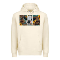 Tofu Baby cow with sunflower and leopard Premium Hoodie - RanaPortraitStore
