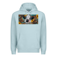 Blue Mist Baby cow with sunflower and leopard Premium Hoodie - RanaPortraitStore