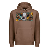 Chestnut Baby cow with sunflower and leopard Premium Hoodie - RanaPortraitStore