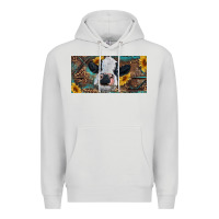 Dove Grey Baby cow with sunflower and leopard Premium Hoodie - RanaPortraitStore