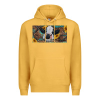 Mustard Baby cow with sunflower and leopard Premium Hoodie - RanaPortraitStore