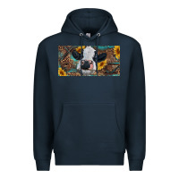 Navy Baby cow with sunflower and leopard Premium Hoodie - RanaPortraitStore