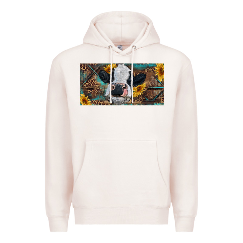 Baby Cow With Sunflower And Leopard Premium Hoodie by RanaPortraitStore | Teevron