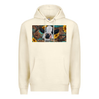 Sandshell Baby cow with sunflower and leopard Premium Hoodie - RanaPortraitStore