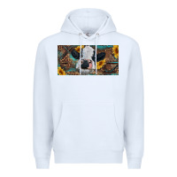 White Baby cow with sunflower and leopard Premium Hoodie - RanaPortraitStore