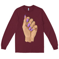 Burgundy nail Long Sleeve Tee - BarkalooDesign