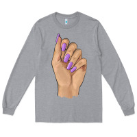 Heather Grey nail Long Sleeve Tee - BarkalooDesign