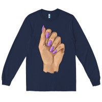 Navy nail Long Sleeve Tee - BarkalooDesign