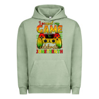 Pigment Oil Green I paused my game celebrate Juneteenth Urban Hoodie - texasbilliewilder
