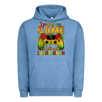 Pigment Pebble Blue I paused my game celebrate Juneteenth Urban Hoodie - texasbilliewilder