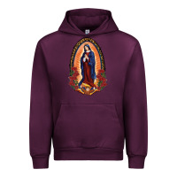 Mauve Wine Our Lady Of Guadalupe Urban Hoodie - RanaPortraitStore
