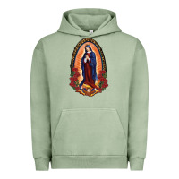 Pigment Oil Green Our Lady Of Guadalupe Urban Hoodie - RanaPortraitStore