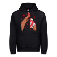 Black Bright Red Afro Girl Sneakers and Heels Urban Hoodie - texasbilliewilder