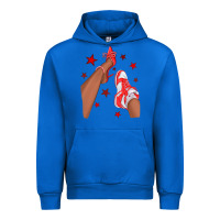 Cobalt Bright Red Afro Girl Sneakers and Heels Urban Hoodie - texasbilliewilder