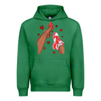 Emerald Bright Red Afro Girl Sneakers and Heels Urban Hoodie - texasbilliewilder
