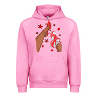 Fuchsia Pink Bright Red Afro Girl Sneakers and Heels Urban Hoodie - texasbilliewilder