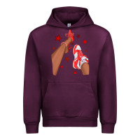 Mauve Wine Bright Red Afro Girl Sneakers and Heels Urban Hoodie - texasbilliewilder