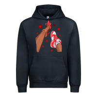 Navy Bright Red Afro Girl Sneakers and Heels Urban Hoodie - texasbilliewilder