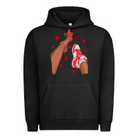 Pigment Black Bright Red Afro Girl Sneakers and Heels Urban Hoodie - texasbilliewilder